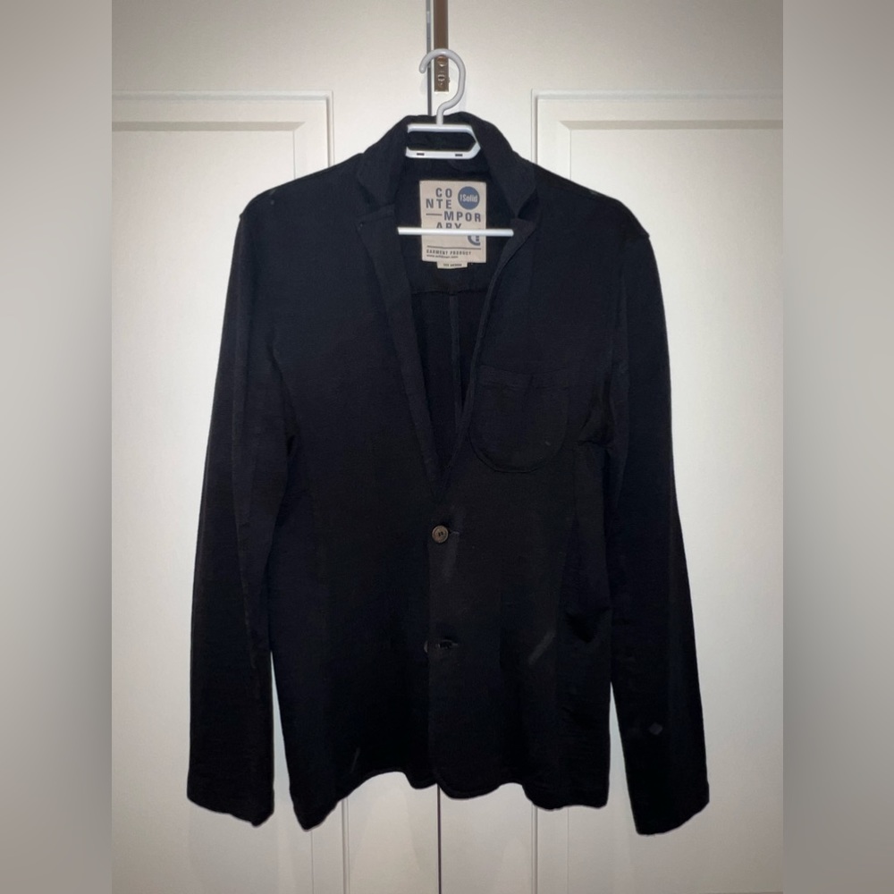 Black cotton casual blazer/jacket